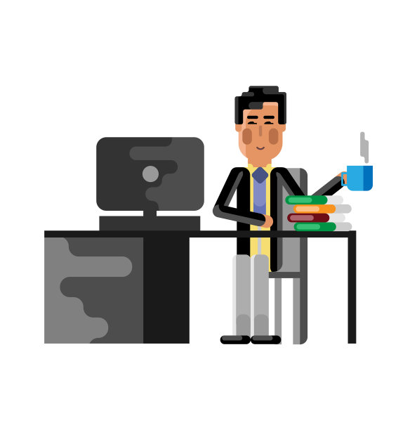 亚洲人坐在办公桌前用电脑图片下载