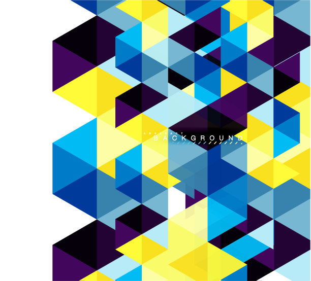 彩色三角形抽象背景马赛克图片下载