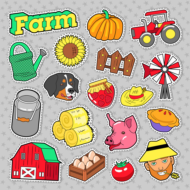 农业要素与农民配套图片下载