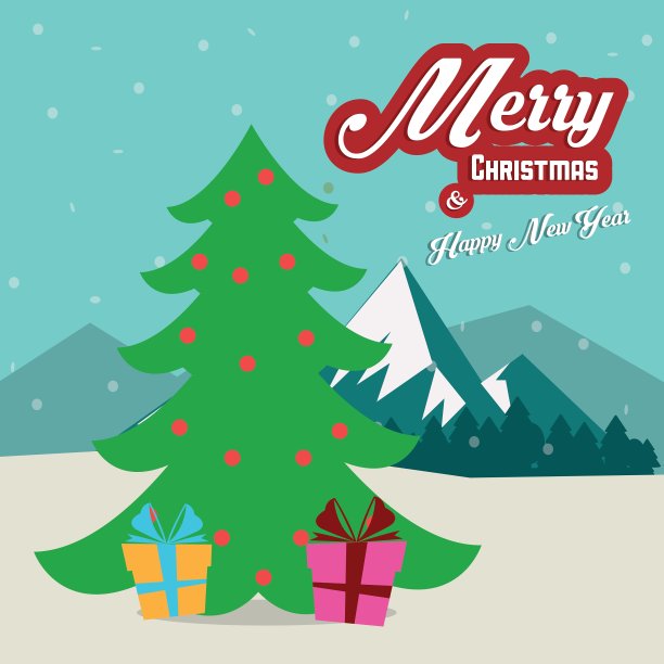 圣诞季节松树的设计图片下载