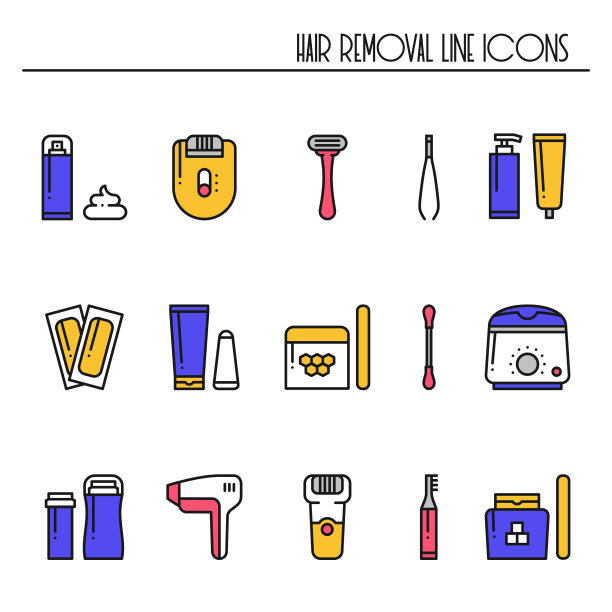 脱毛方法线图标设置剃须图片下载