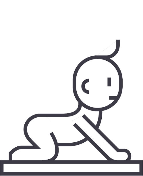 新生儿爬行线图标标志图片下载