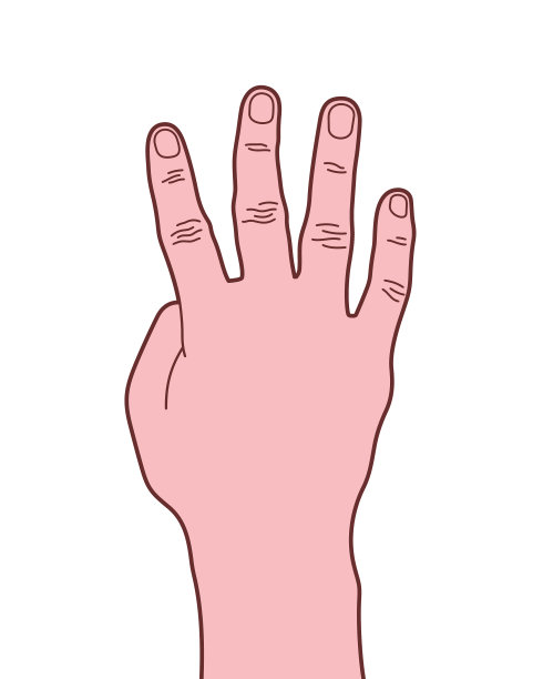 卡通风格第四手势图片下载