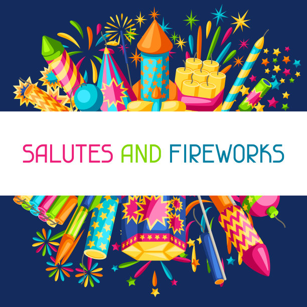 背景与五彩缤纷的烟花不同图片下载