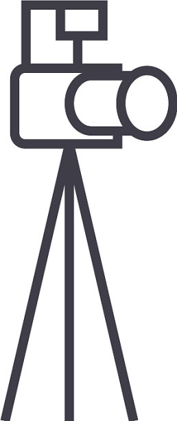 照片相机与三脚架线图标标志图片下载