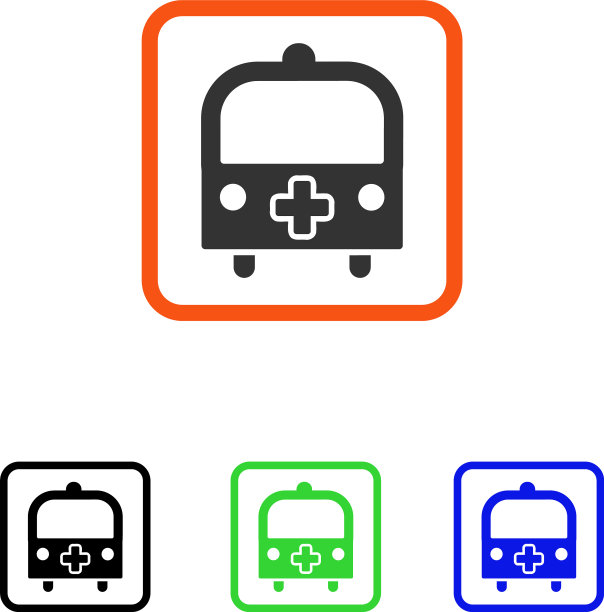 医疗巴士边框图标图片下载