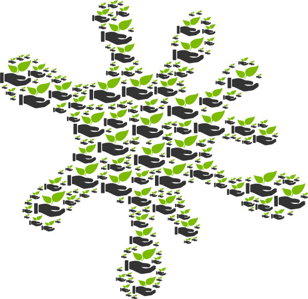 斑点形状的生态启动手图标图片下载