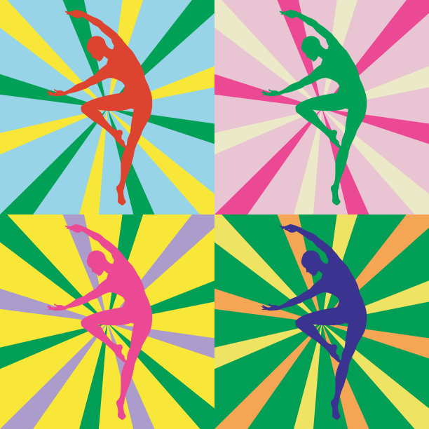 一个跳舞女孩的剪影图片下载