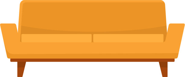 驼背沙发图标平坦风格图片下载