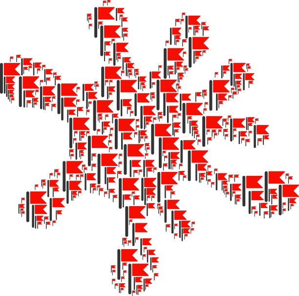 污点形状的旗帜图标图片下载