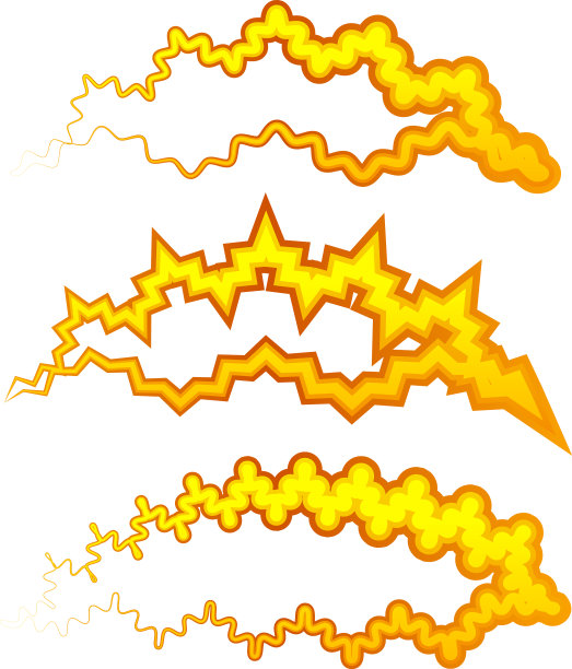 生动的疯狂的蛇形线条，不均匀的形成黄色和图片下载