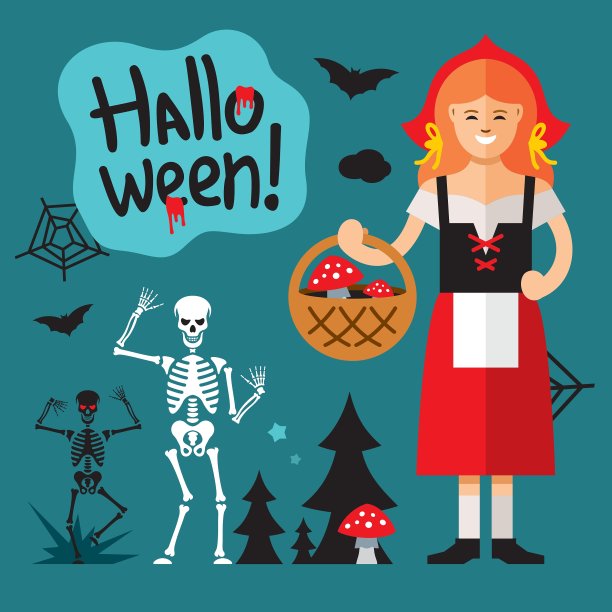 万圣节小红帽卡通图片下载