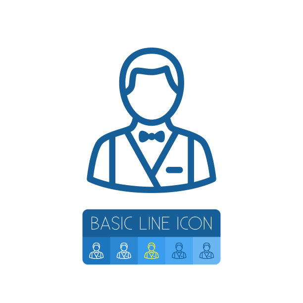 孤立的银行家图标线赌场元素图片下载