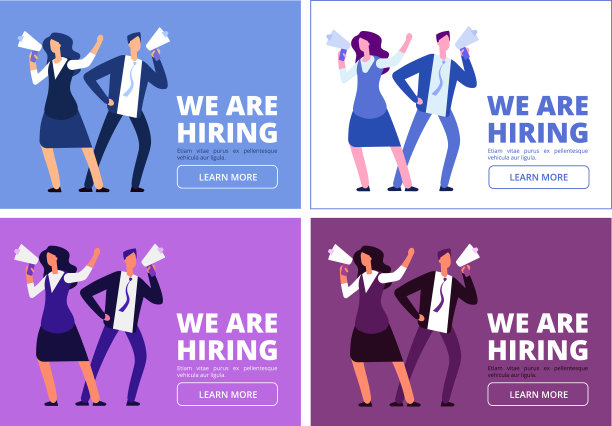 我们正在招聘概念男人和女人与图片下载