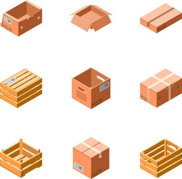 包装盒图标设置等距样式图片下载
