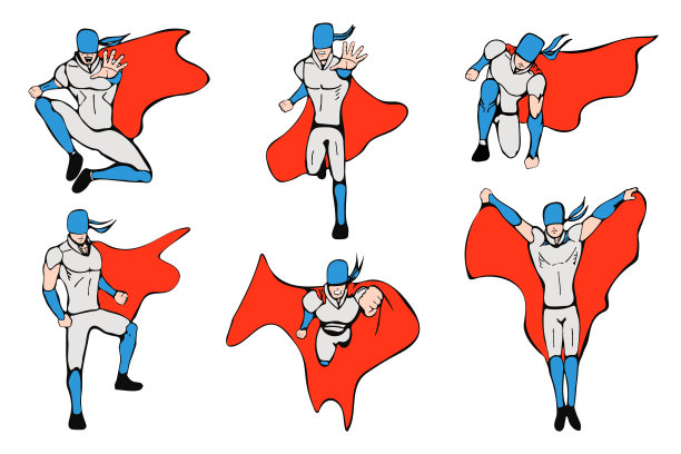 手绘英雄模型在各种姿势图片下载