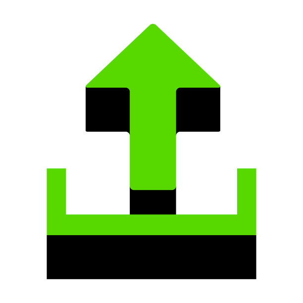 上传标志绿色3d图标图片下载