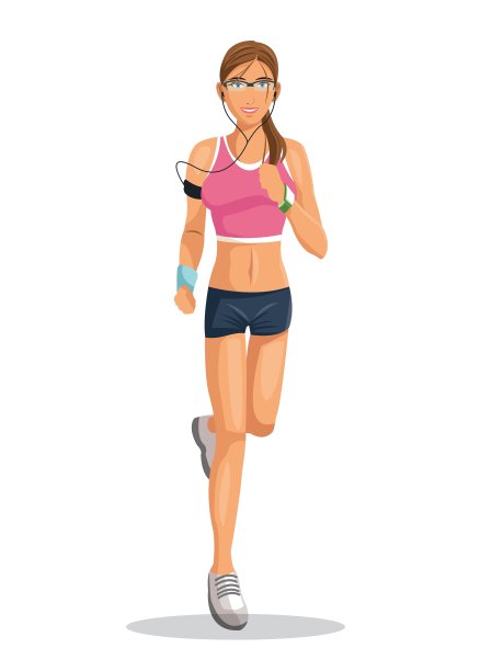 女孩卡通和可穿戴技术设计图片下载