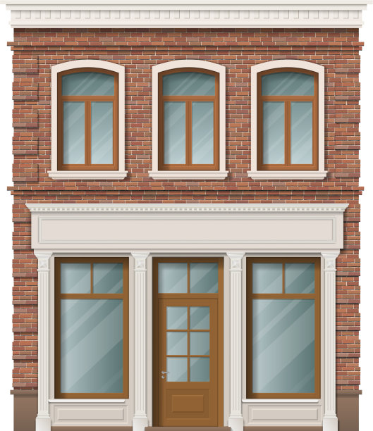 旧砖住宅建筑立面图片下载