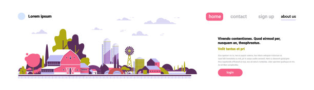 农业，农场，风车，谷仓，建筑农田图片下载