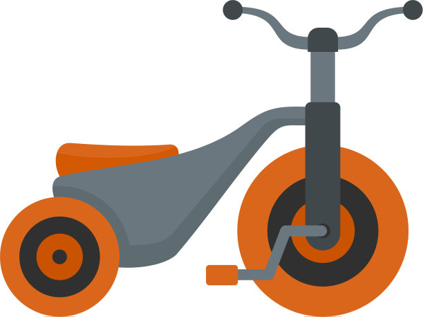 男孩三轮车图标扁平化风格图片下载