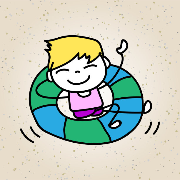 手绘抽象快乐可爱的孩子图片下载