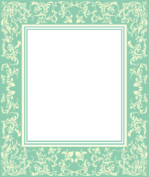 绿色框架，复古装饰图片下载