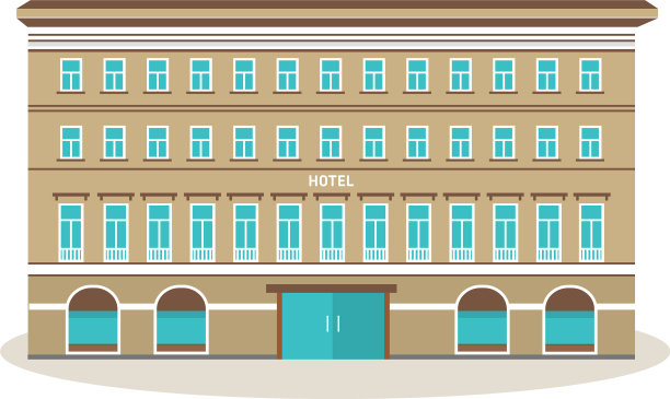 现代酒店与周围的公园图片下载