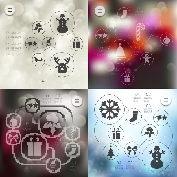 无焦点背景的圣诞信息图表图片下载
