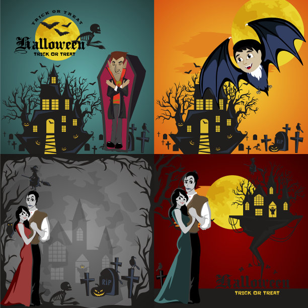 万圣节背景设置吸血鬼和他们图片下载