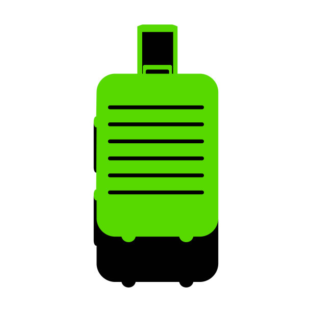 行李标志绿色3d图标图片下载