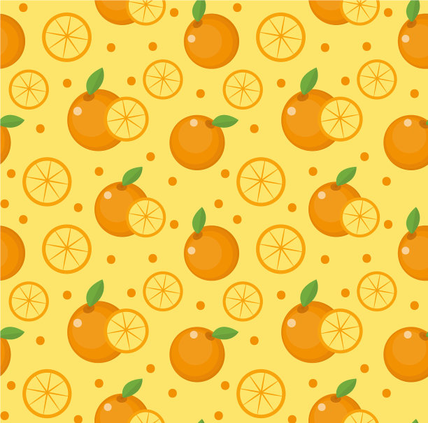 橘子无缝花纹柑桔无穷图片下载