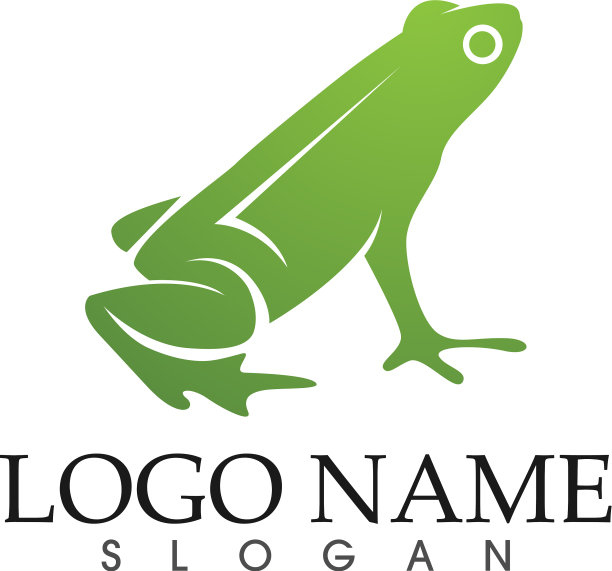 青蛙绿色标志标志和模板图标应用程序图片下载