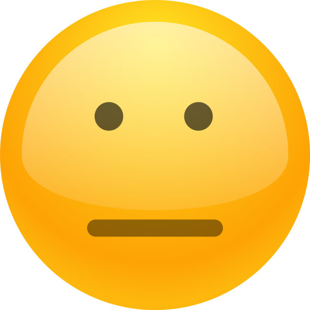 孤立的黄色表情，无表情的微笑图片下载