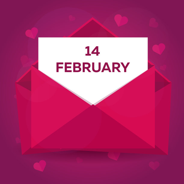 情人节快乐，粉红色的信封图片下载