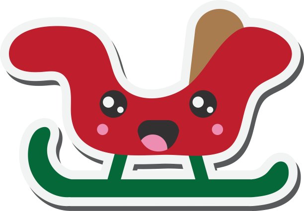 卡哇伊的雪橇图标图片下载