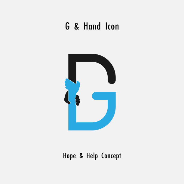创意g字母图标抽象和手图标图片下载