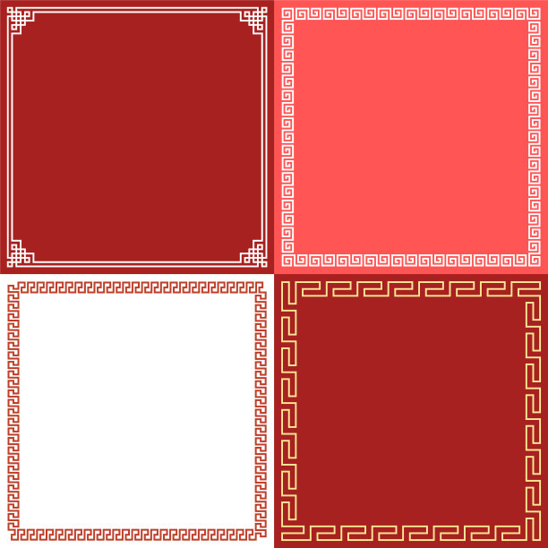 中式框架在各种风格的平面设计图片下载