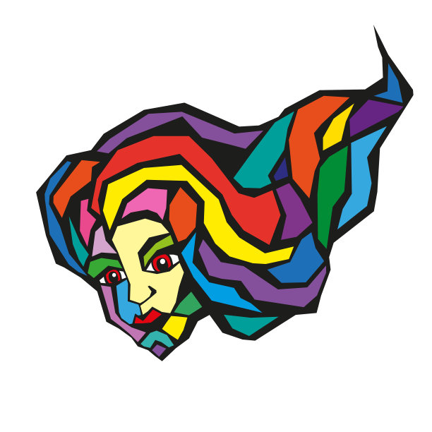 抽象背景与女人的脸部轮廓图片下载