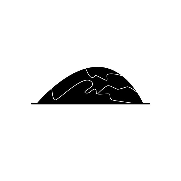 扁平风格的低矮山丘轮廓图标图片下载