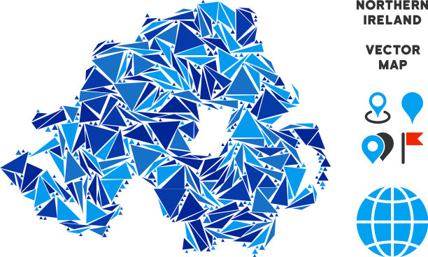 北爱尔兰蓝三角地图图片下载