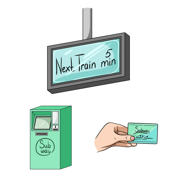 地铁卡通图标集合图片下载