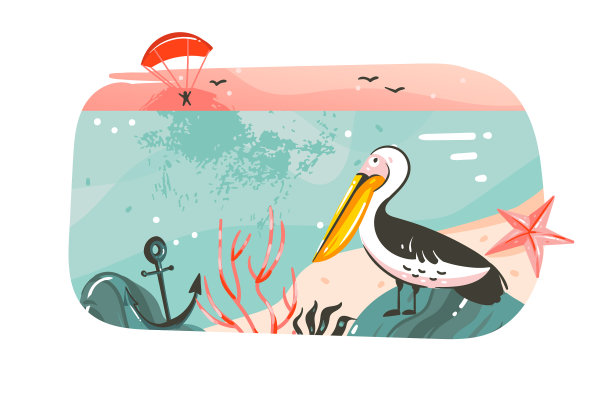 手绘抽象卡通夏日时光图片下载