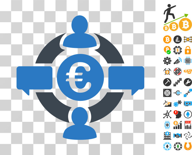 欧元社交网络图标与奖金图片下载