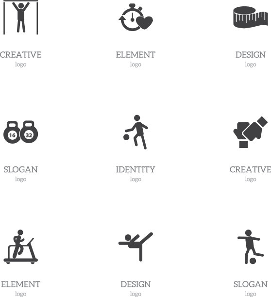 一套9可编辑的运动图标包括符号图片下载