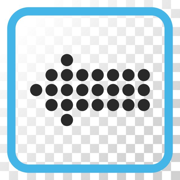 在一个框架中向左虚线箭头图标图片下载