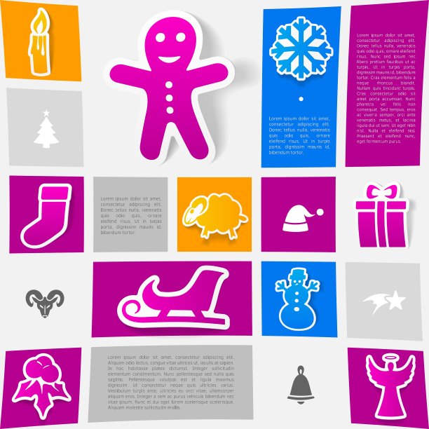 圣诞贴纸信息图片下载