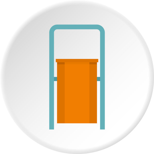 橙色公共垃圾桶图标圈图片下载