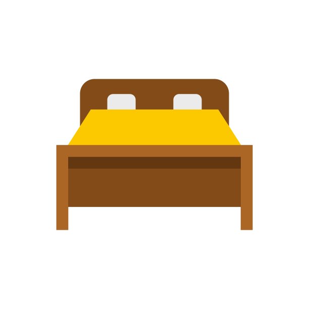 床图标平坦样式图片下载