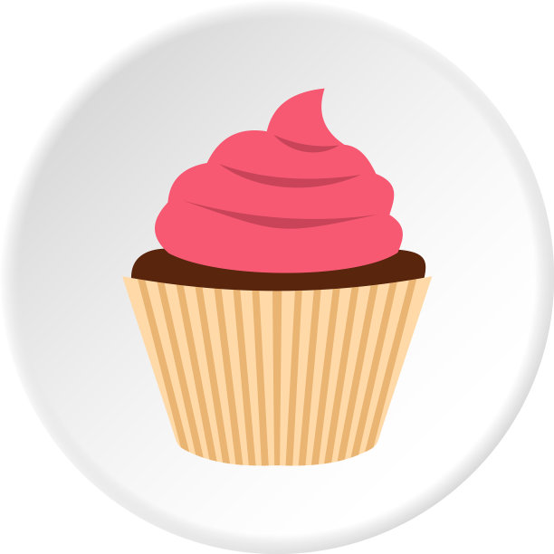 粉色纸杯蛋糕图标圈图片下载